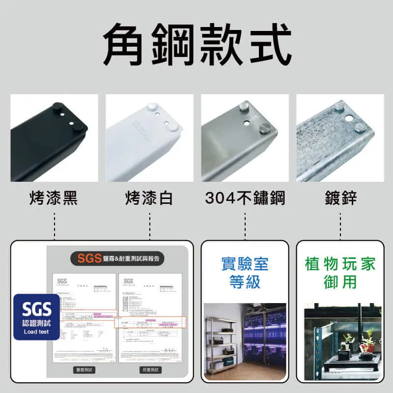 角鋼款式與載重配置的比較示意